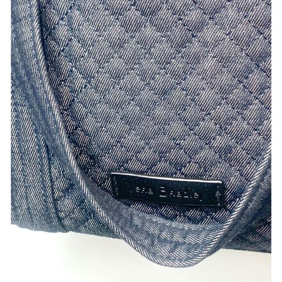 Vera Bradley Iconic 100 Denim Gray Weekender Travel Bag Crossbody Strap Handles - Picture 5 of 13